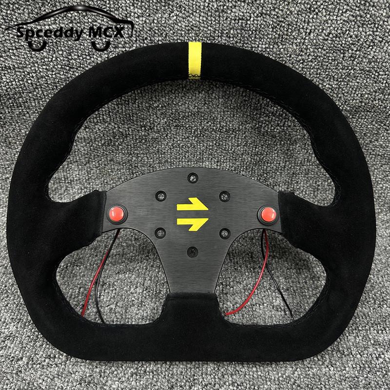Type D 13inch 325mm Car Gaming Simulation Racing Steering Wheel Suede Leather Universal 6 Bolt 70mm Car Sports Steering Wheel