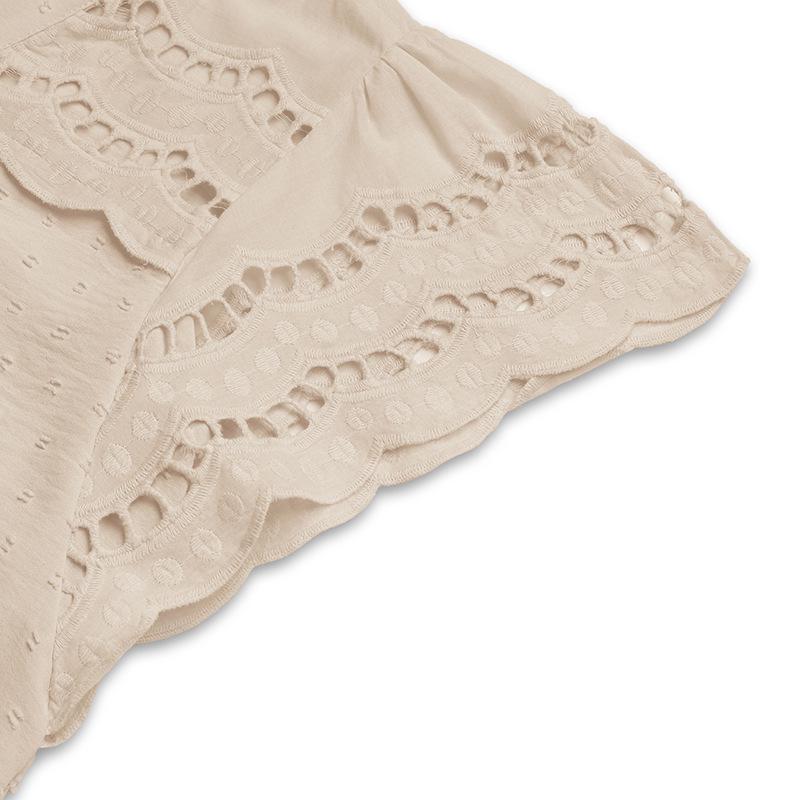 Lace Patchwork Ruffle Sleeve Stand-up Collar Cardigan - Summer 2025 Style for Women