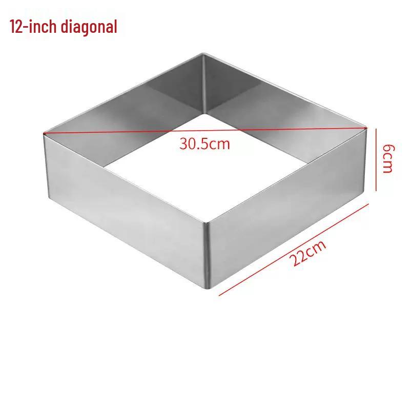 D-Ryan Thickened Stainless Steel Square Mousse Ring