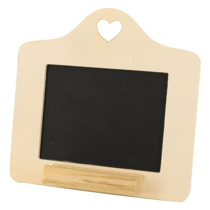 Ardoise en bois murale découpe coeur 15 x 15 cm