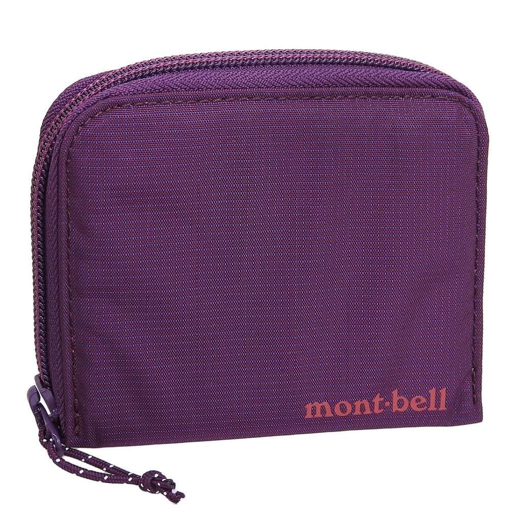 Montbell Men's and Women's Bifold Wallet, Compact Zip Wallet, 1133372 (Purple (PU))
