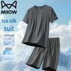 Men's Ice Silk Short Sleeve T-Shirt & Shorts Set