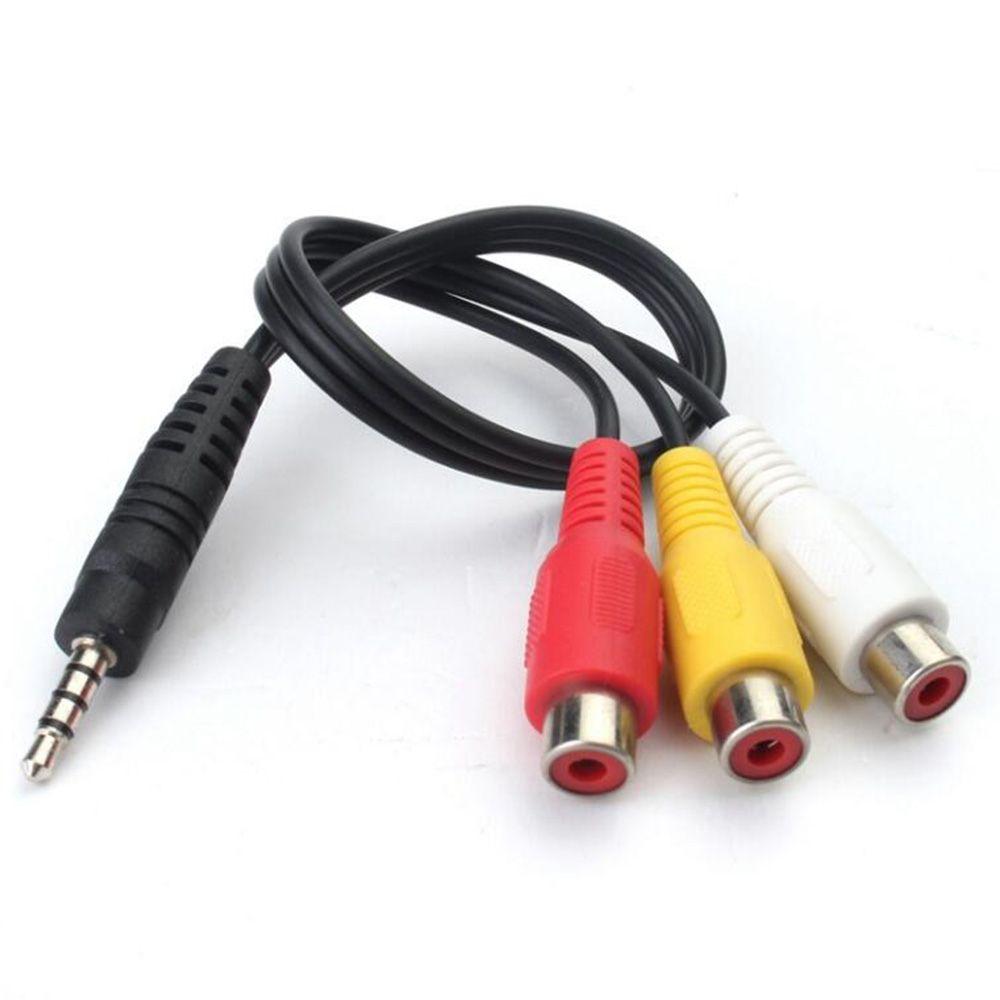 Durable Excellent Male To Female Stereo Jack Cable Video Cable Adapter Cable Cord Connector for TV DVD 3.5mm Mini AV TO 3 RCA