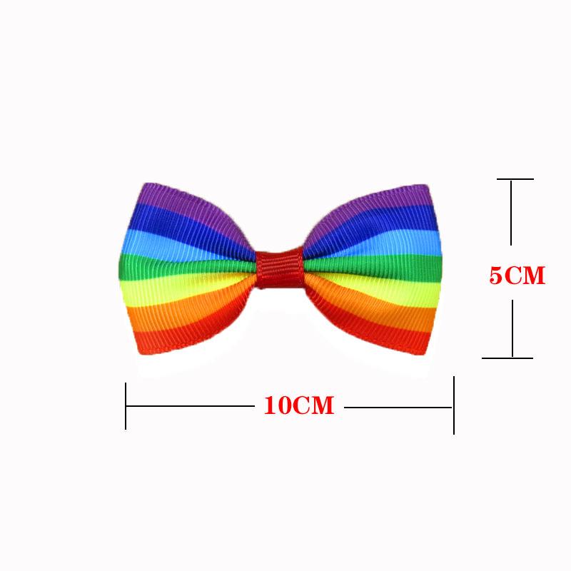 Gradient Rainbow Multicolor Bow Hair Tie & Clip for Girls and Babies