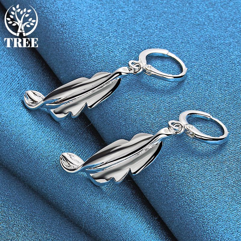 925 Sterling sølv Twisted Leaves Drop øredobber smykker