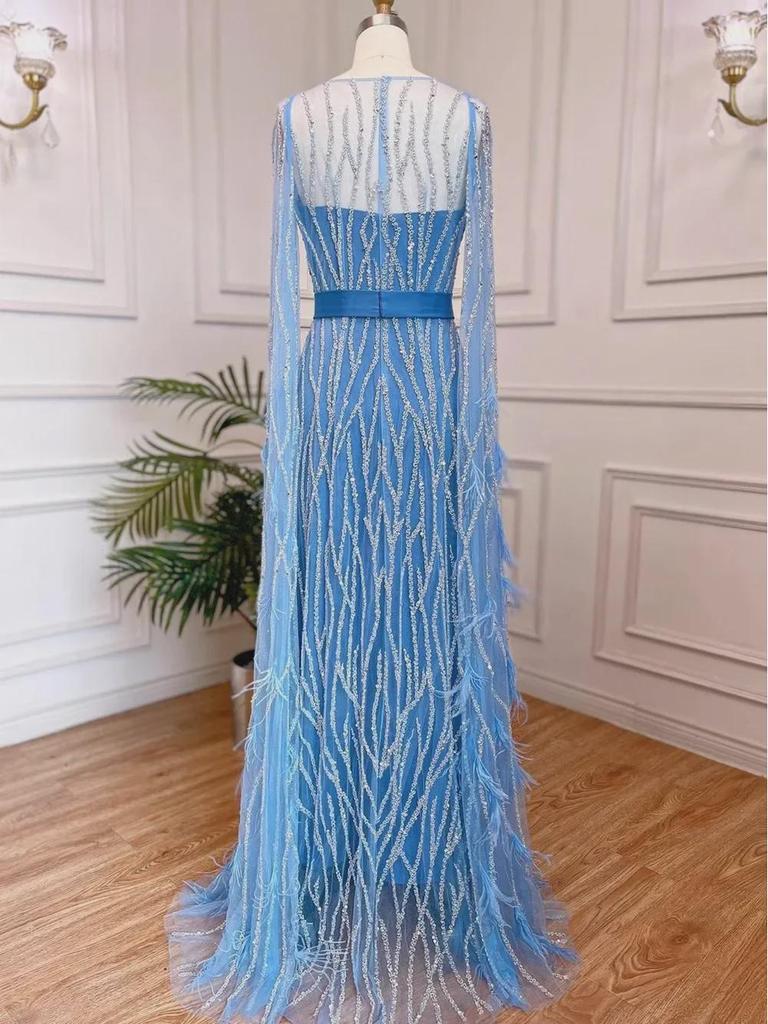 Elegant Cross-Border European-American Long Evening Dress for Banquets and Performances