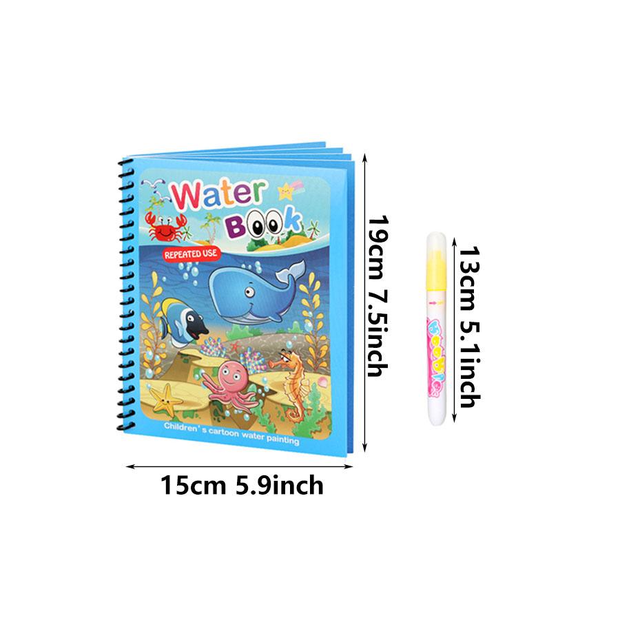 Magic Water Drawing Book with Pen Unicorn Dinosaur Birthday Style Children Montessori Painting Book Sensory Early Education JXB