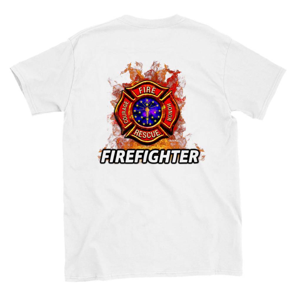 Firefighter - Back Print - Classic Unisex Crewneck T-shirt Unisex T-Shirt XL