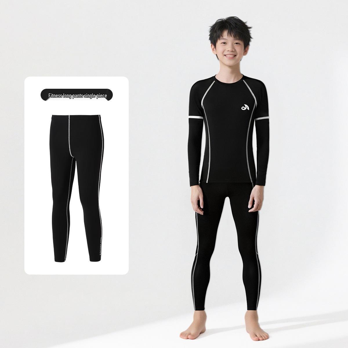 

Kids Slim Fit Autumn/Winter Quick-Dry Athletic Set for Boys - Basketball, Running, Fitness 150 [Height 140-150cm, Weight 35-40kg]