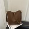 Large Capacity Retro Simple Korean Style Fashion Single Shoulder Crossbody Bucket Bag
