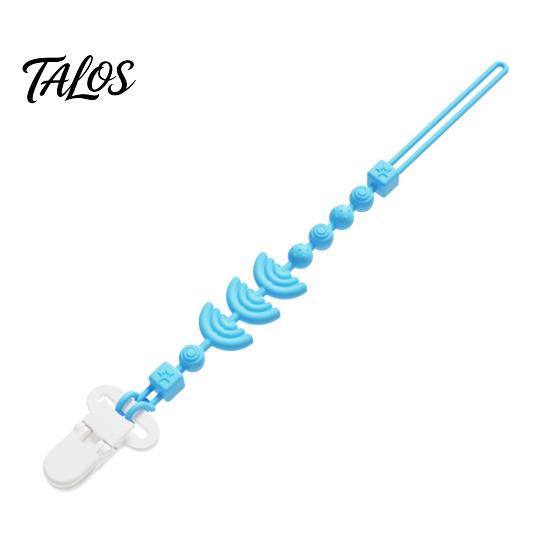 Silicone Pacifier Clip with Teether for Infants, BPA-Free Chewable Baby Anti-Drop Holder Universal Strap Chain 0-24 Months, Boil-Safe Integrated