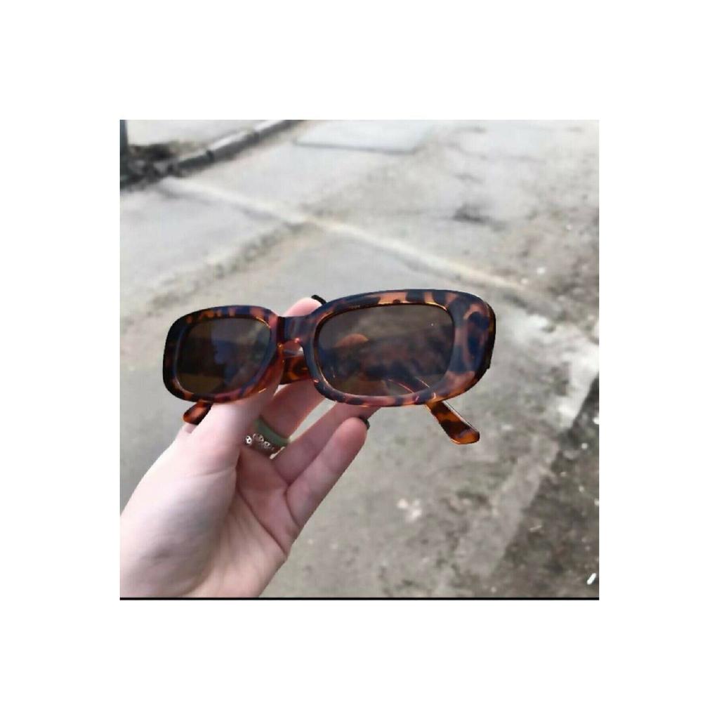 Unisex Black Square Rectangle Vintage-retro Sunglasses