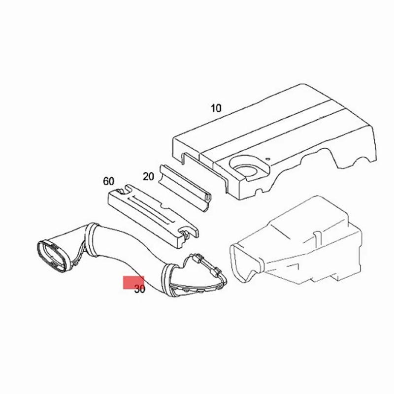 2710941382 For Mercedes Benz SLK Class 171445 171442 SLK200 2004-2010 Air Hose Duct Intake Tube Inlet Pipe Black ABS Accessories