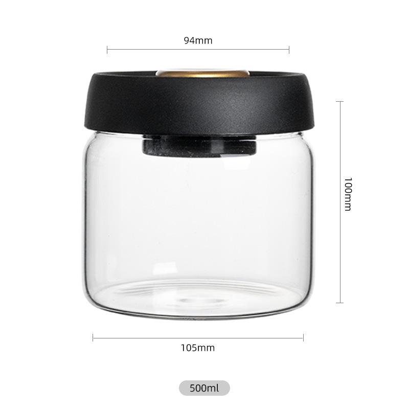 Vacuum-Sealed Coffee Bean Glass Jar: Moisture-Proof Kitchen Storage