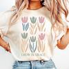 Comfort Colors Floral Christian T-Shirt: Grow In Grace