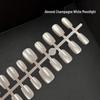 White Moonlight Multi-Color Crystal Cat's Eye Nude Whitening Detachable Nail Tips - 30 Pieces