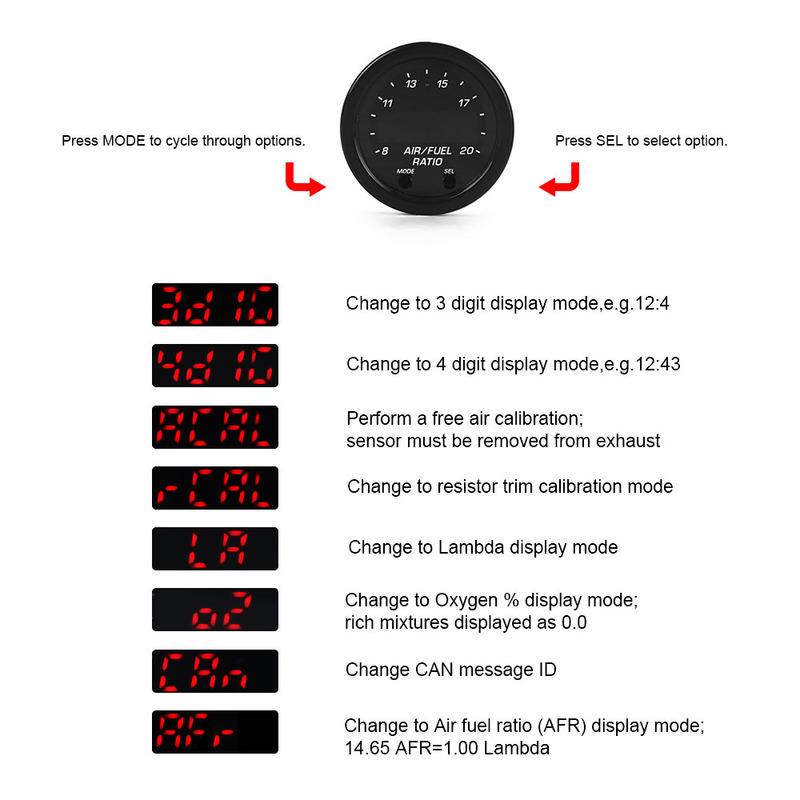 30-0300 X-Series Wideband O2 Air Fuel Ratio Gauge Kit LSU 4.9 0258017025 Oxygen Sensor AFR Sensor Controller Gauge