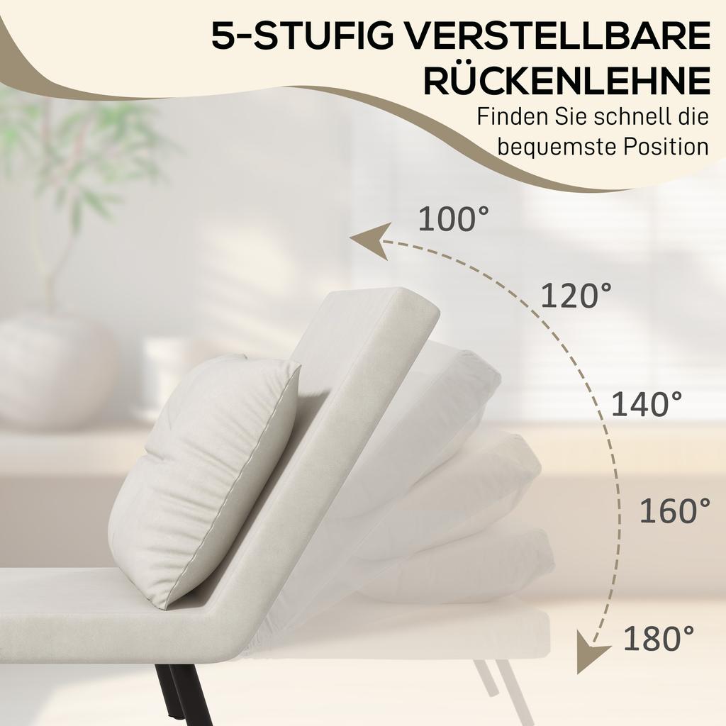 Relaxation chair in Scandi design, reclining chair, reading chair. Incl. cushion with button tufting, cream white