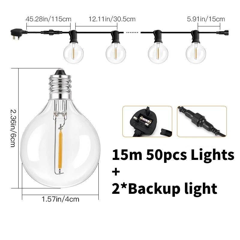 

Led String Lights Waterproof Ul Certified For Outdoor Holiday And Event Decor 15m 50pcs