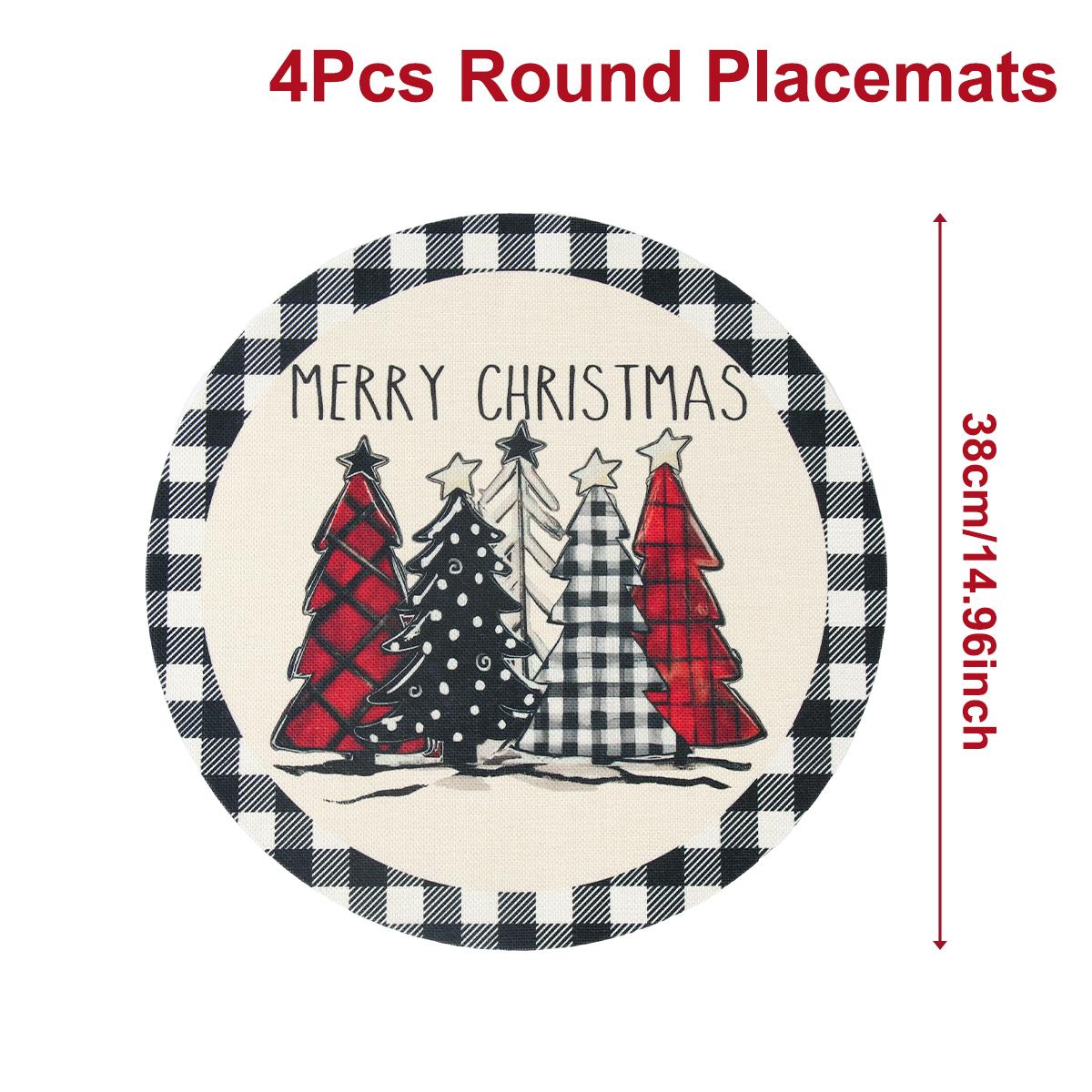 

Рождественский плейсмат Веселого Рождества Украшения для дома 2025 Навидад Наталь Подставка Подставка Под посуду Рождественское украшение Новый год 2026