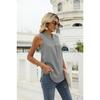 Spring Summer Solid Color Shirt Loose Fit V Neck Sleeveless Lace Trim Top Elegant Casual Blouse Everyday Wear Stylish And Comfortable Women Apparel