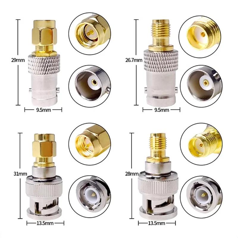 5/20/100PCS Radio Antenna Connector Adapter RF Coax Converter SMA To BNC M/F M/F Radio Antenna Adapters Kit Coaxial