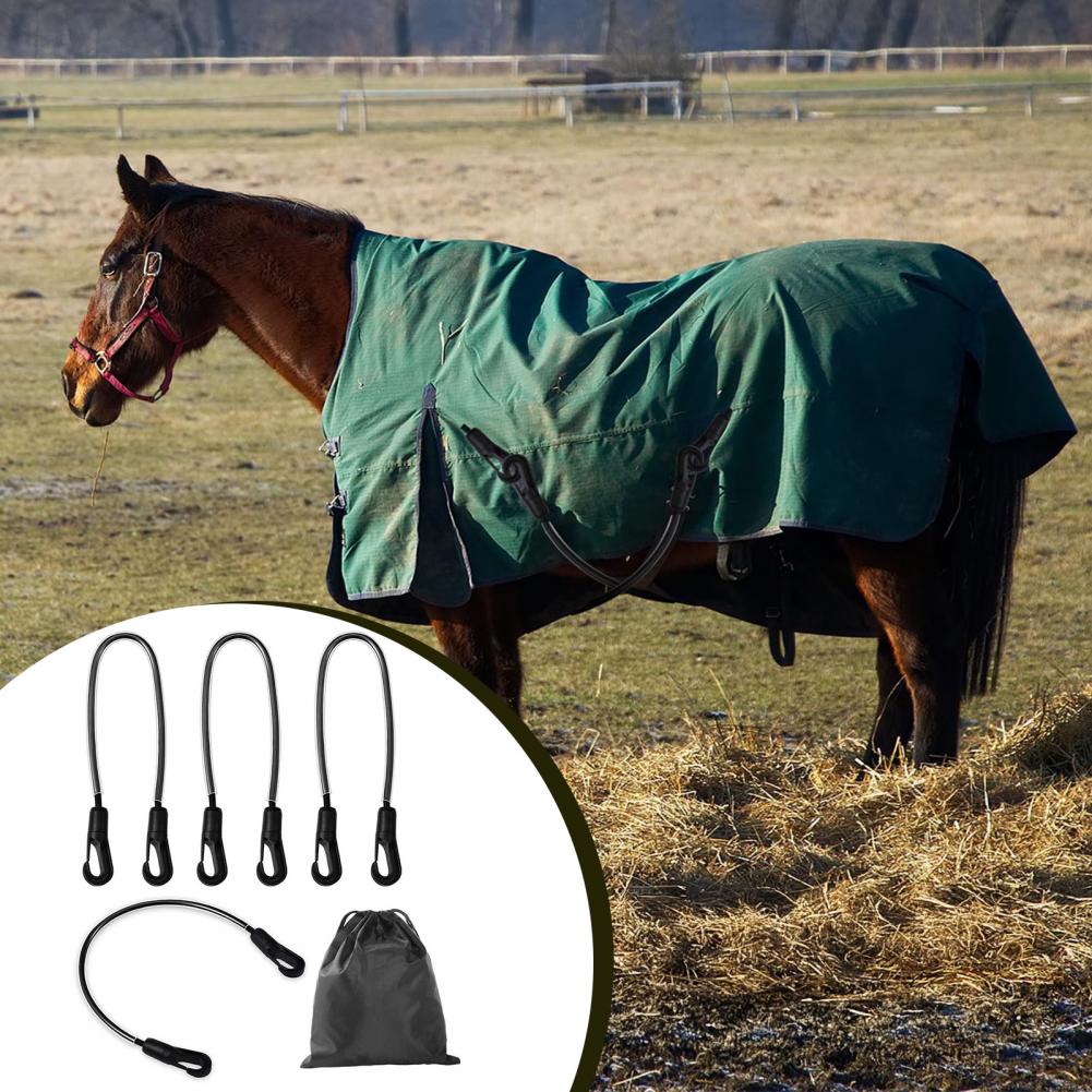 Adjustable Elastic Horse Blanket Strap 21-28 Inches Breathable Nylon Leg Strap for Safe Riding