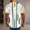 Men Plus Size Round Neck Short Sleeve Striped Geometric Printed T Shirt