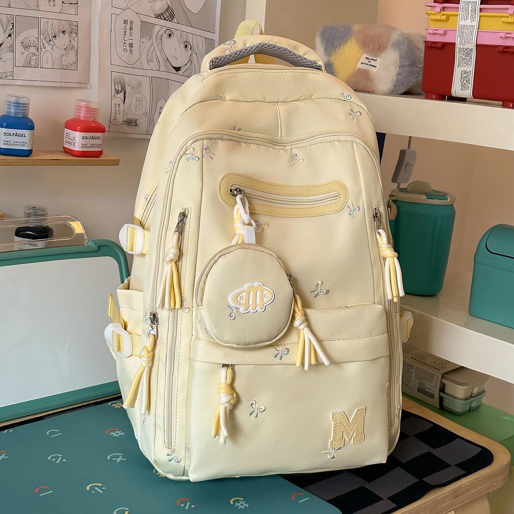 Schoolbag Women's Large Capacity Backpack Pink Girl Junior High School High School Student Sturdy Durable College Student School Backpack