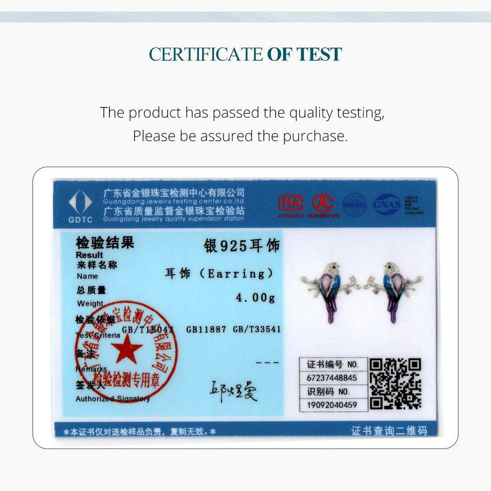 BAMOER Bird Earrings for Women 925 Sterling Silver Cute Animal Dangle Stud Earrings Jewelry Gifts for Her