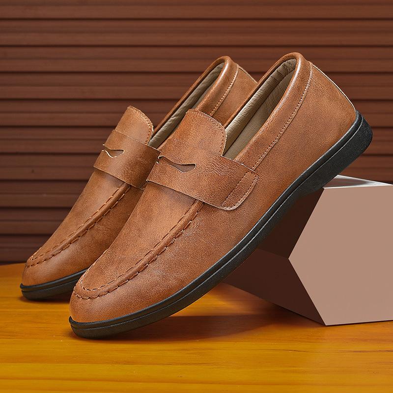 2025 autumn new breathable men's beanie shoes loafers low-top casual shoes British style men's shoes versatile trendy shoes