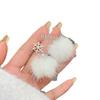Silver Snowflake Pearl Pompon Earrings - Retro, Versatile, Niche Design