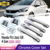 Styling Chrome For Honda Fit Jazz 4 4th Generation Mk4 GR GS   2022 Black Carbon Fiber Door Handle Cover Car