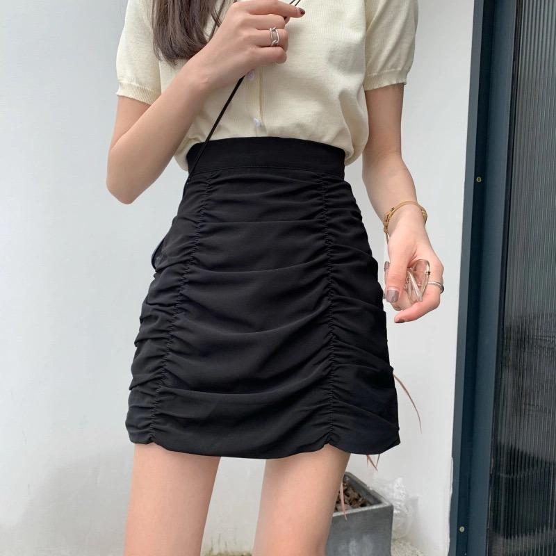 2025 Letní dámská plisovaná mini sukně - Trendy jednobarevná hot girl styl