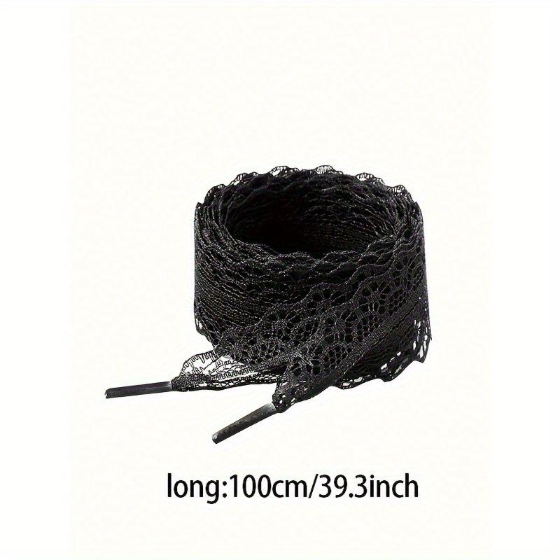 2pcs Lace Shoelaces, Beautiful DIY Ballet Girl Accessories, Black & White Silk Lace Trim Shoelaces
