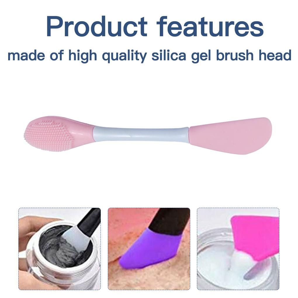 NEW 2-Heads Silicone Face Brush Facial Mud Beauty Applicator Mixing Stick