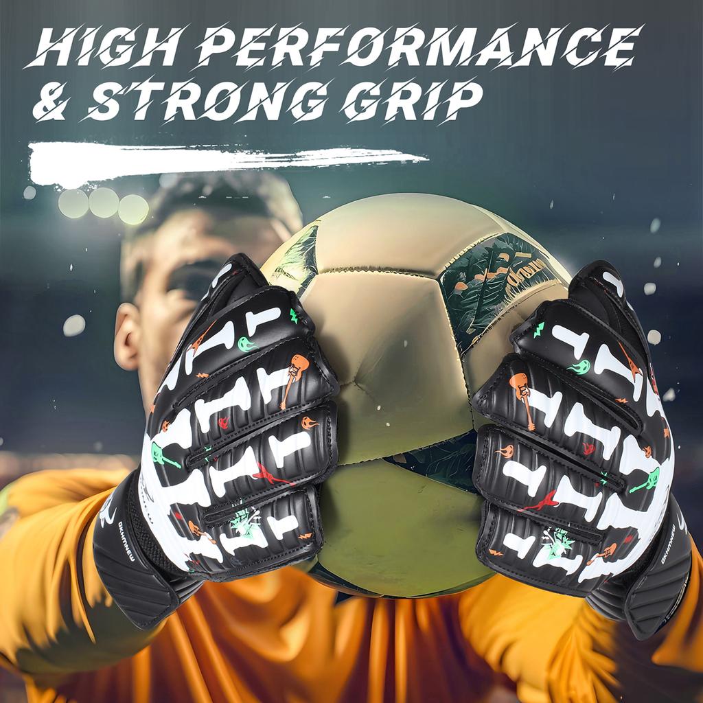 Soccer Goalkeeper Gloves for Youth Adults Kids Football Gloves Providing Super Strong Grips and Finger Protection Size 6-10
