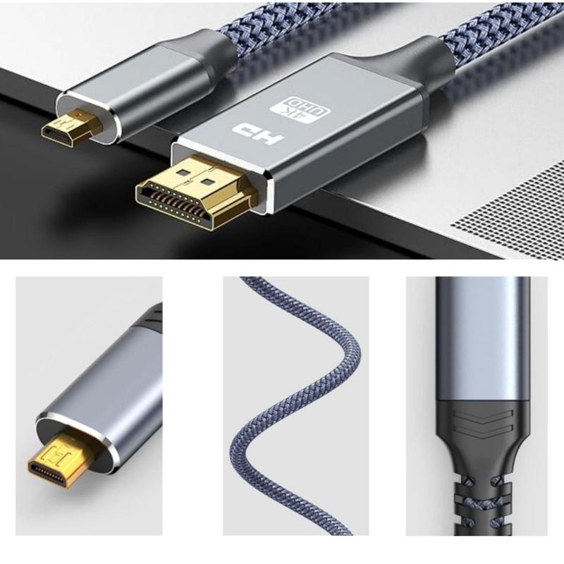 60Hz Video Cable High Speed Adapter Cord for Camera Monitor Laptop Nylon Braided Connection Wire