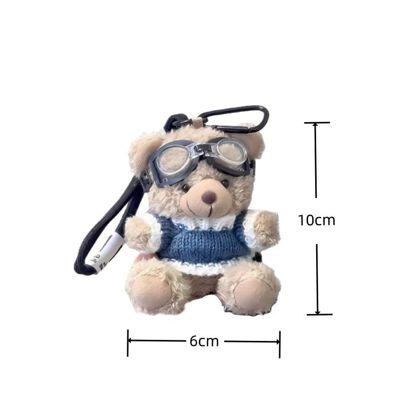 Pilot Bär Plüsch Anhänger Niedliche Puppe Bär Tier Schlüsselanhänger Taschenanhänger Mädchen Kindertagsgeschenk Anhänger Paar