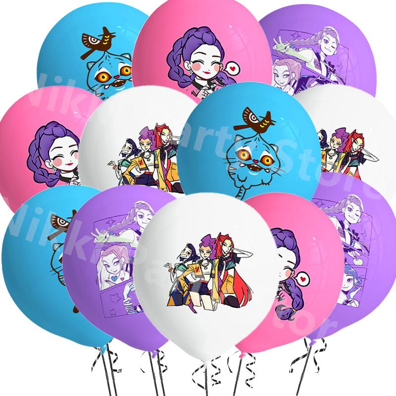 Kpop Demon Hunters Party Supplies Stickers Balloons Party Favors Disposable Tableware Tablecloth Plates Cups Baby Shower Toys