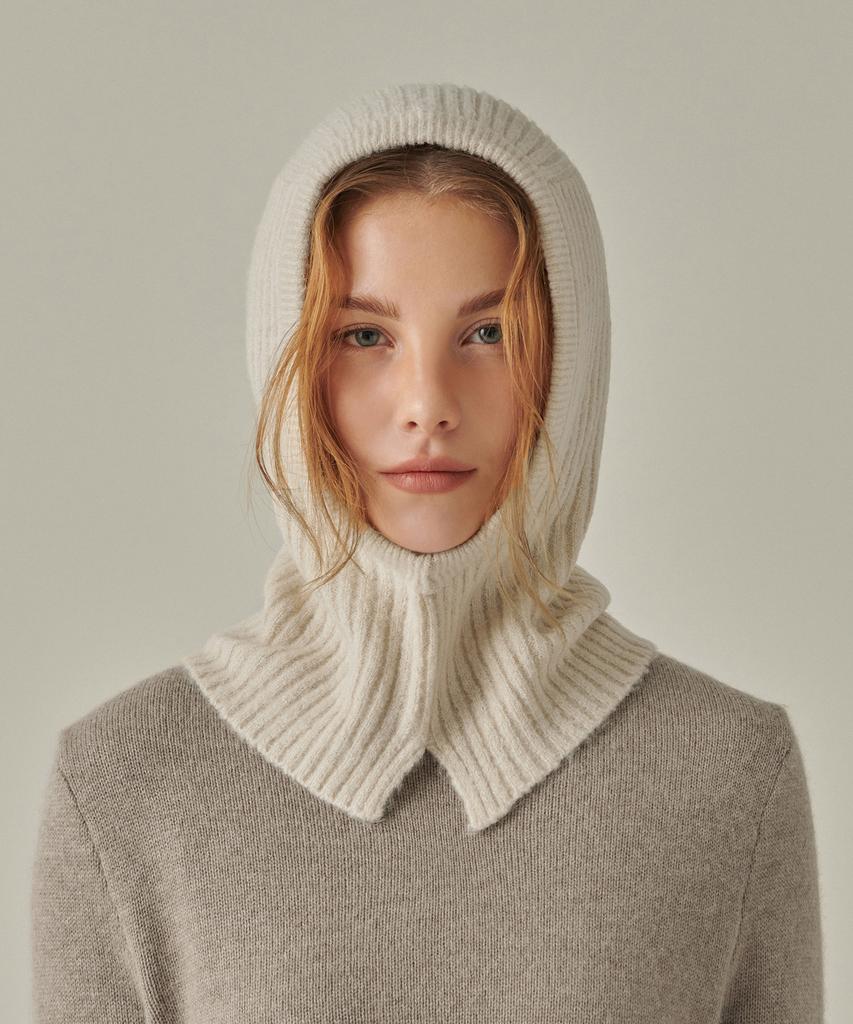 MUSINSA STANDARD WOMAN Women'S Soft Boucle Knit Balaclava [Cream]
