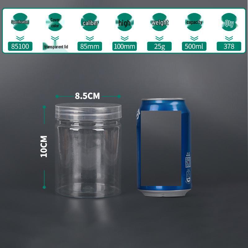 Transparent PET Airtight Plastic Snack Jar
