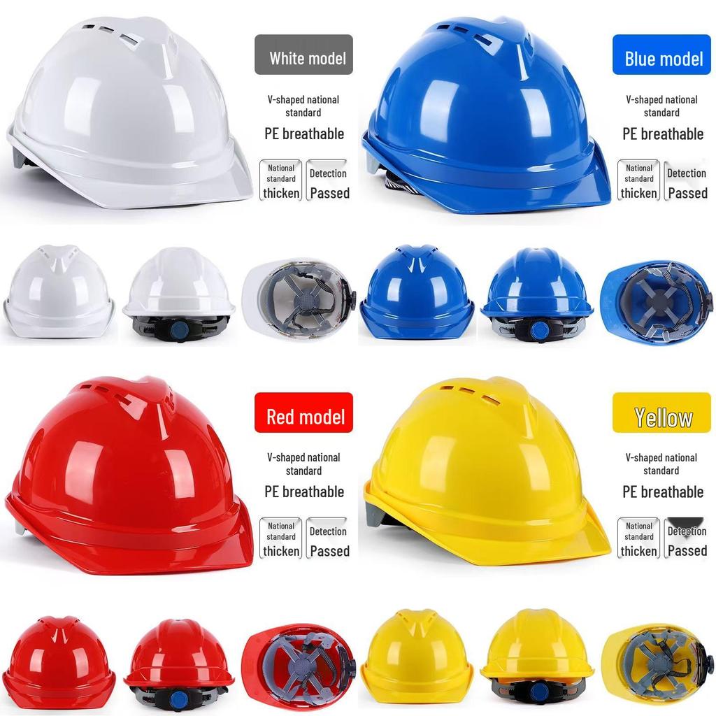 ABS Safety Helmet for Construction and Engineering - Breathable, Thickened, and Printed Design for Electrician Labor Protection.