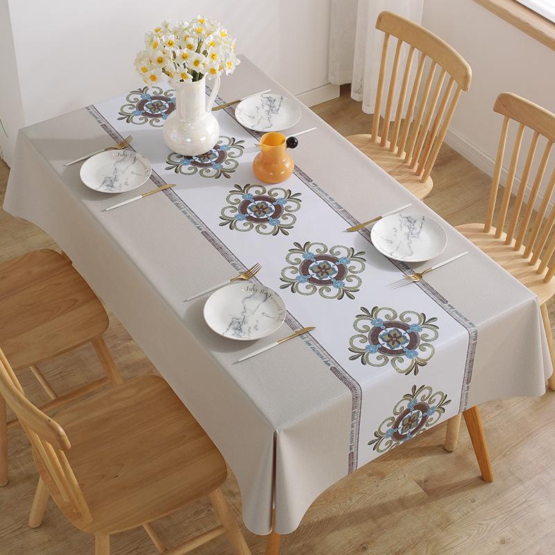 

Thickend Waterproof Non-washable PVC Tablecloth Table Mat Rectangular Tablecloth Home Decor 90*90cm