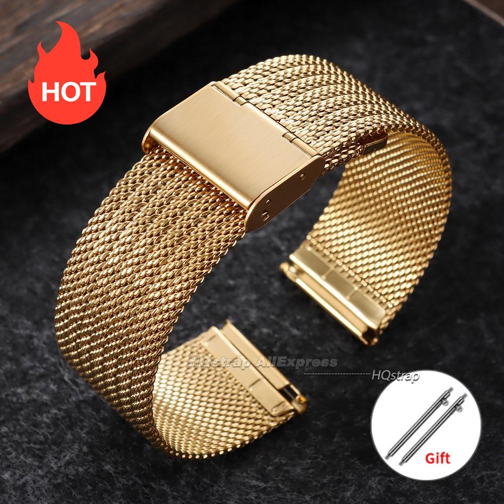 0.6 Milanese Mesh Watch Strap 18mm 20mm 22mm Universal Bracelet for Seiko for DW Sport Stainless Steel Wristband Accessories