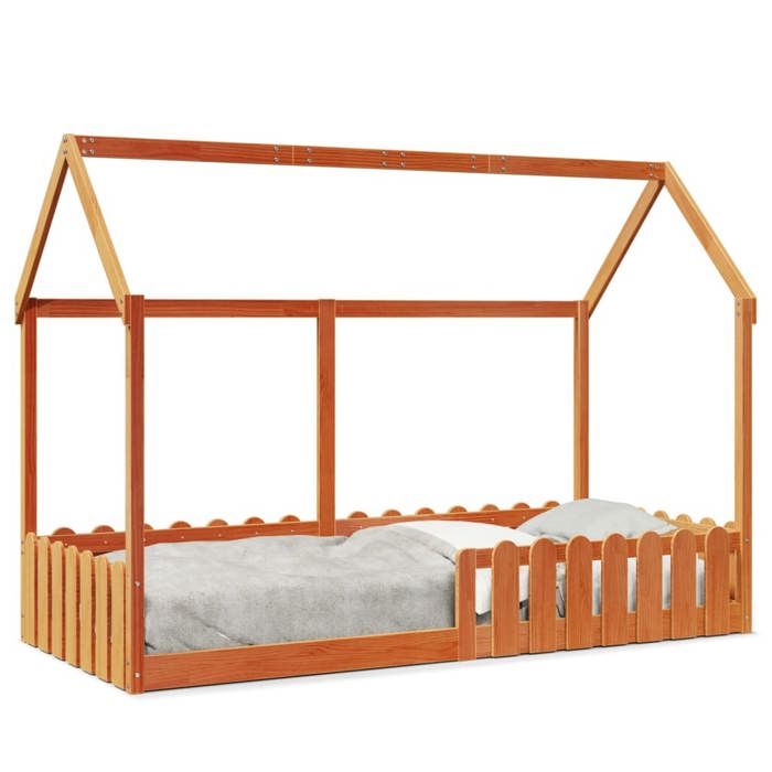 VidaXL Children's Bed Frames House Shape 90x190cm Solid Pine Wood, House-Shaped Bed Frame, Bed Frame for 850694