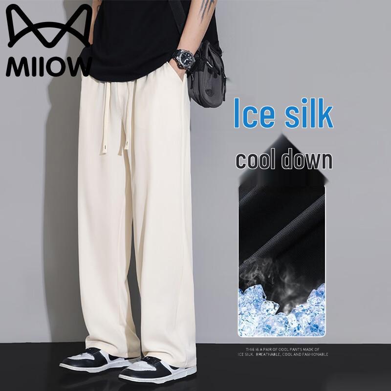 

MiiOW Men s Summer Ice-feel Straight-Leg Casual Pants M