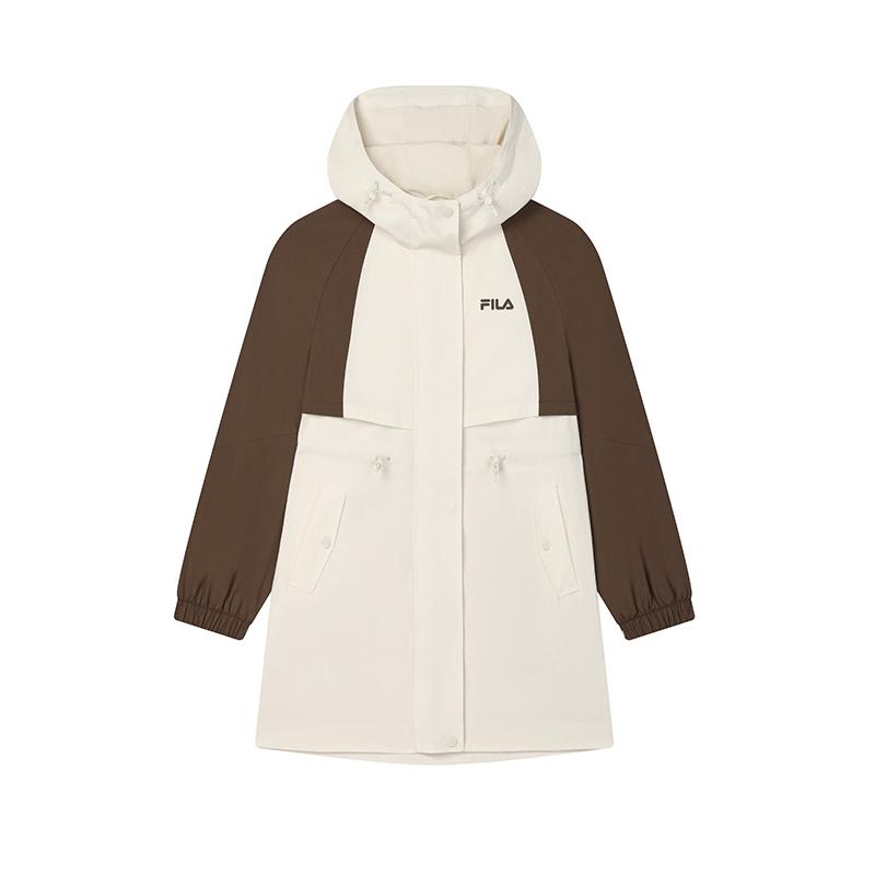 Fila Minimalist Versatile Hooded Woven Jacket Women Jackets Oriental-White F11W519712FWT