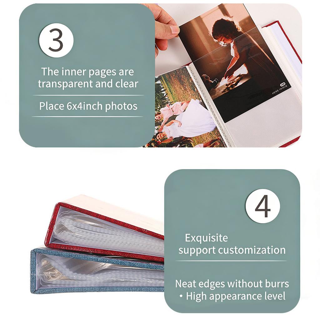 Elegant 4x6 Picture Album With Display Window And High Clarity Page Store 144 Photos For Home Wedding Parties Decors