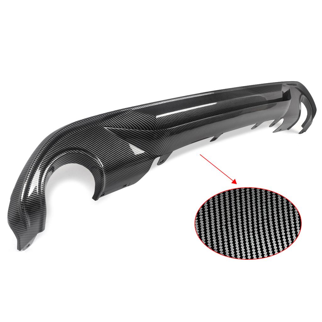 MLKQ6 For BMW F48 F49 X1 2016-2021 Carbon Fiber Look Rear Bumper Diffuser Lip AC Style
